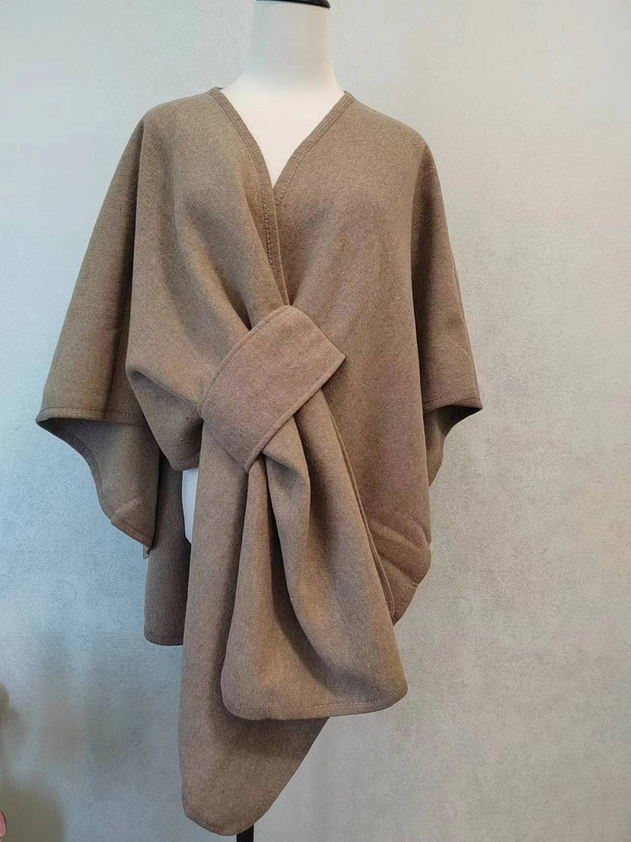 Celvanna Fur-Tipped Knit Cape