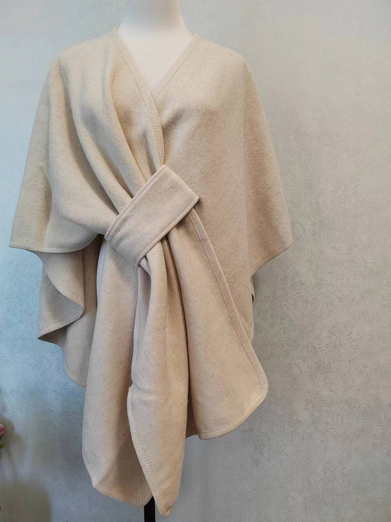 Celvanna Fur-Tipped Knit Cape