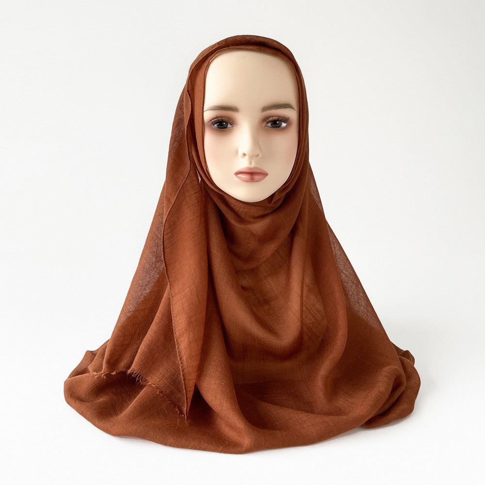 Raya Slub Cotton Tassel Scarf