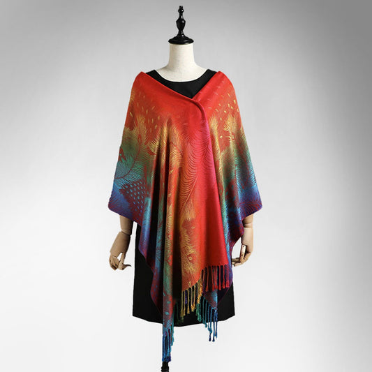 Tahlia Feather Fringe Shawl