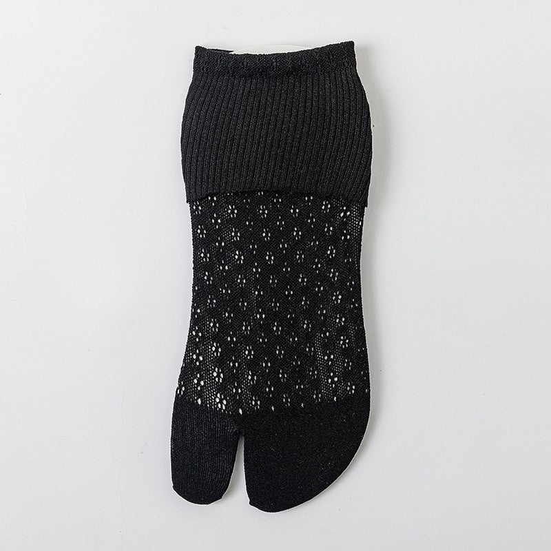 Yaira Mesh-Cut Velvet Socks