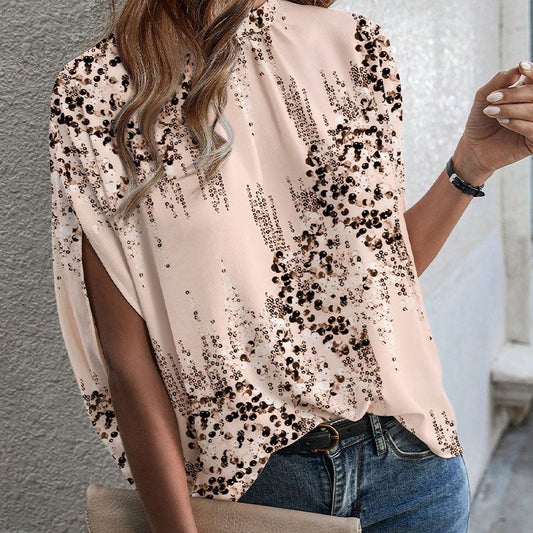 Yalia Bloom Half-Sleeve Blouse