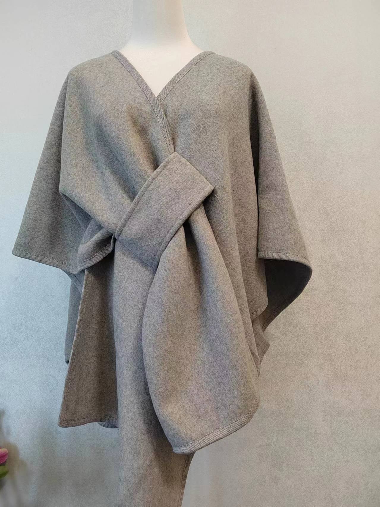 Celvanna Fur-Tipped Knit Cape