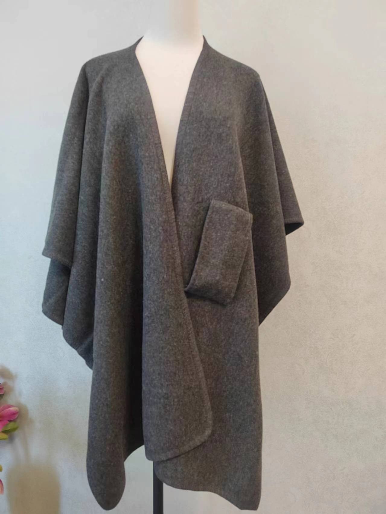 Celvanna Fur-Tipped Knit Cape