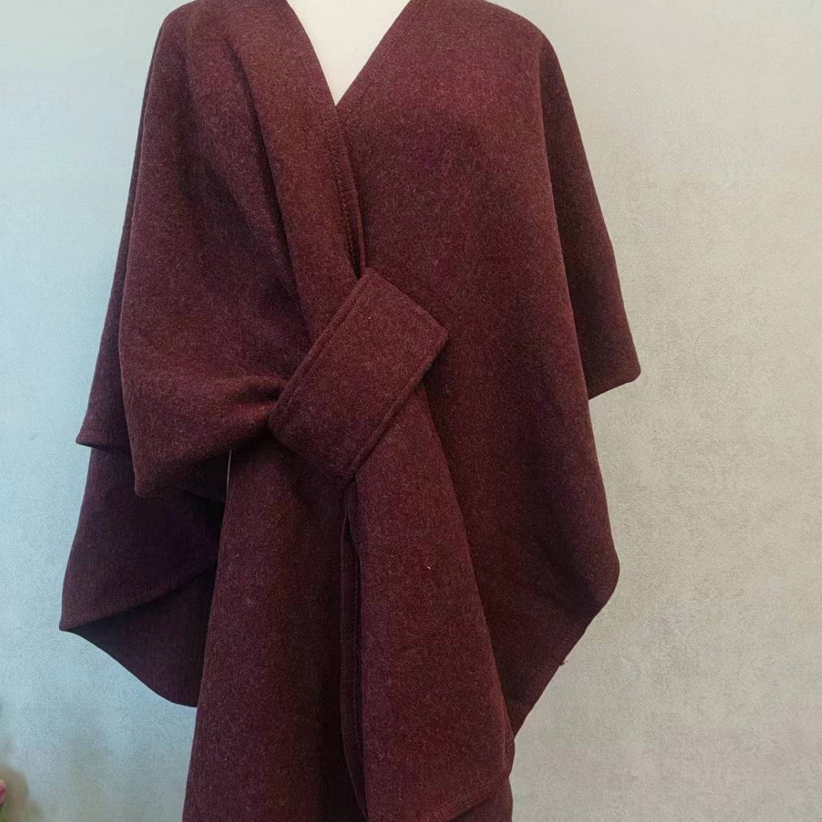 Celvanna Fur-Tipped Knit Cape