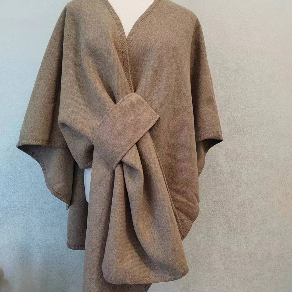 Celvanna Fur-Tipped Knit Cape