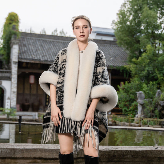 Eira Tassel Knit Cape