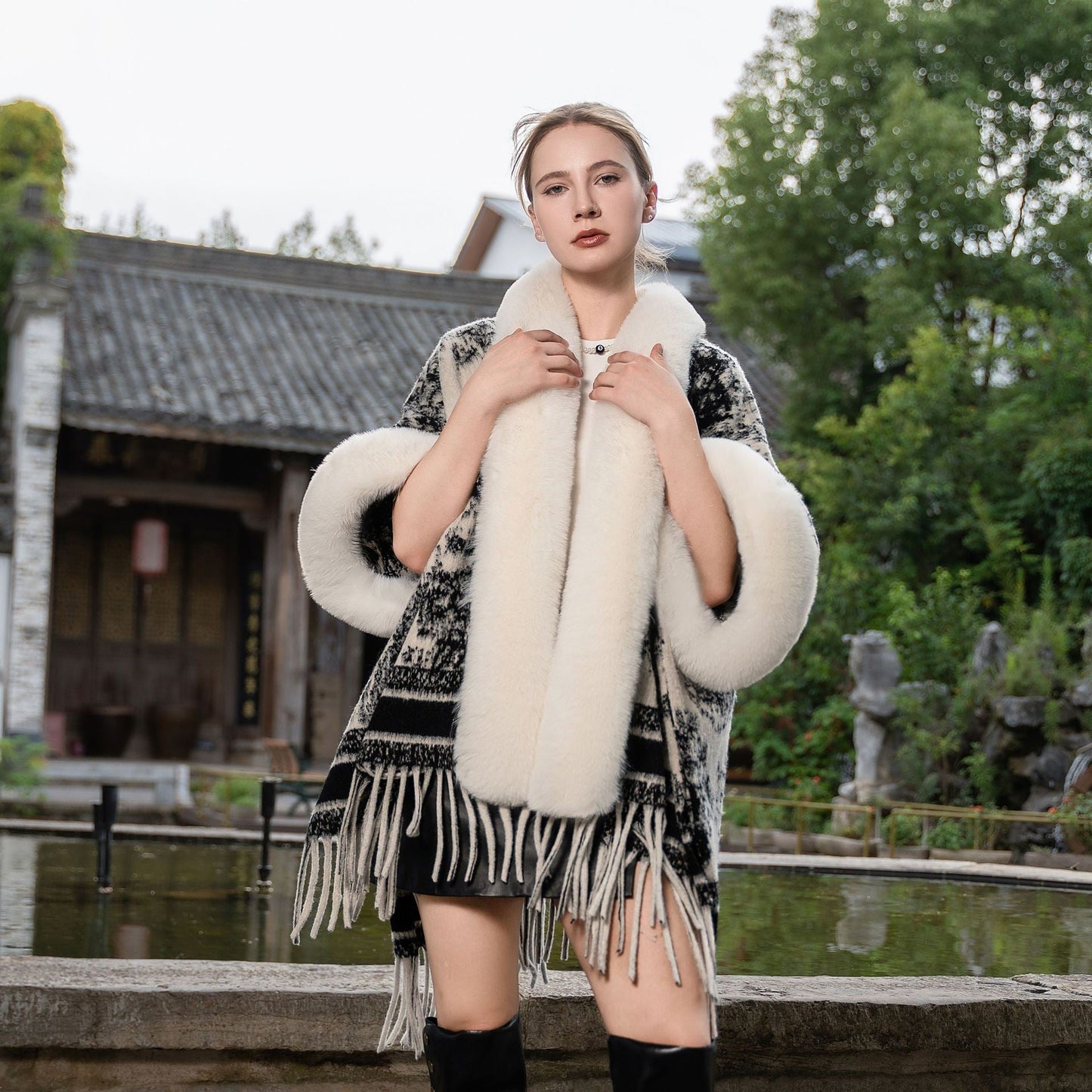 Eira Tassel Knit Cape