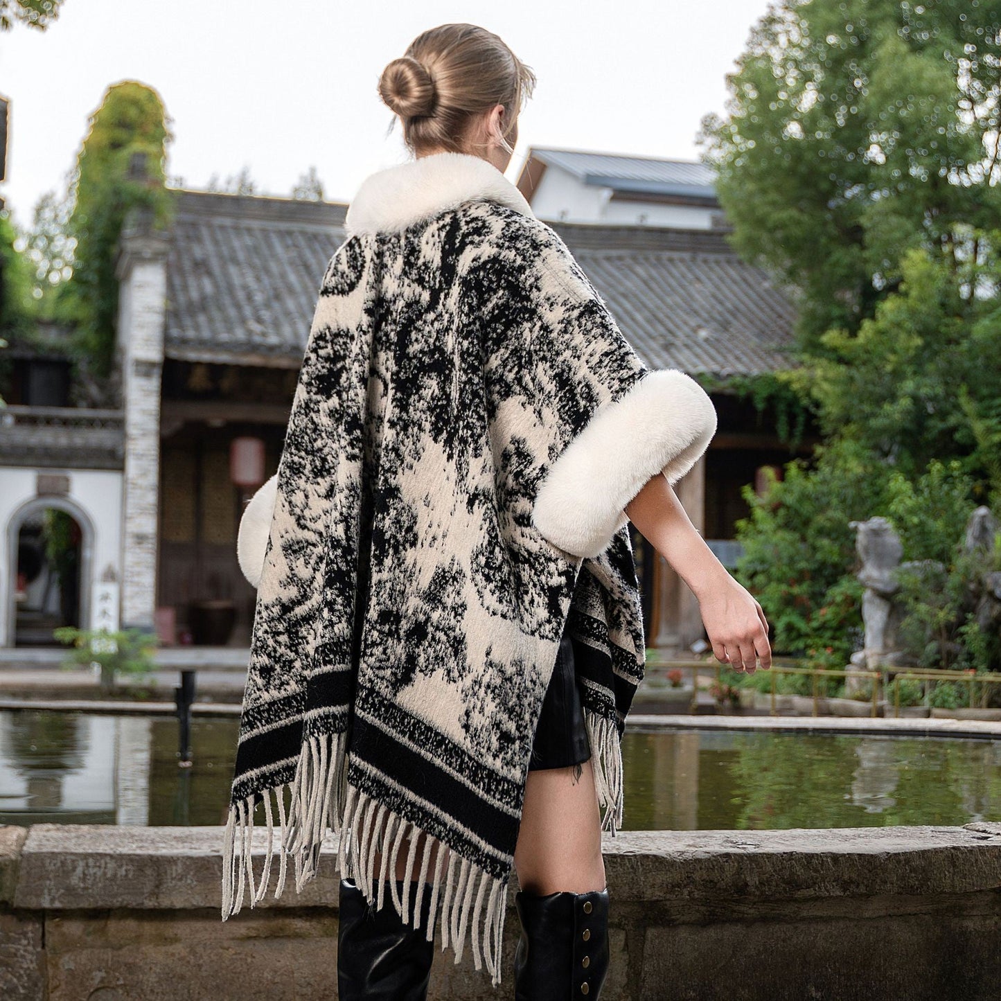Eira Tassel Knit Cape
