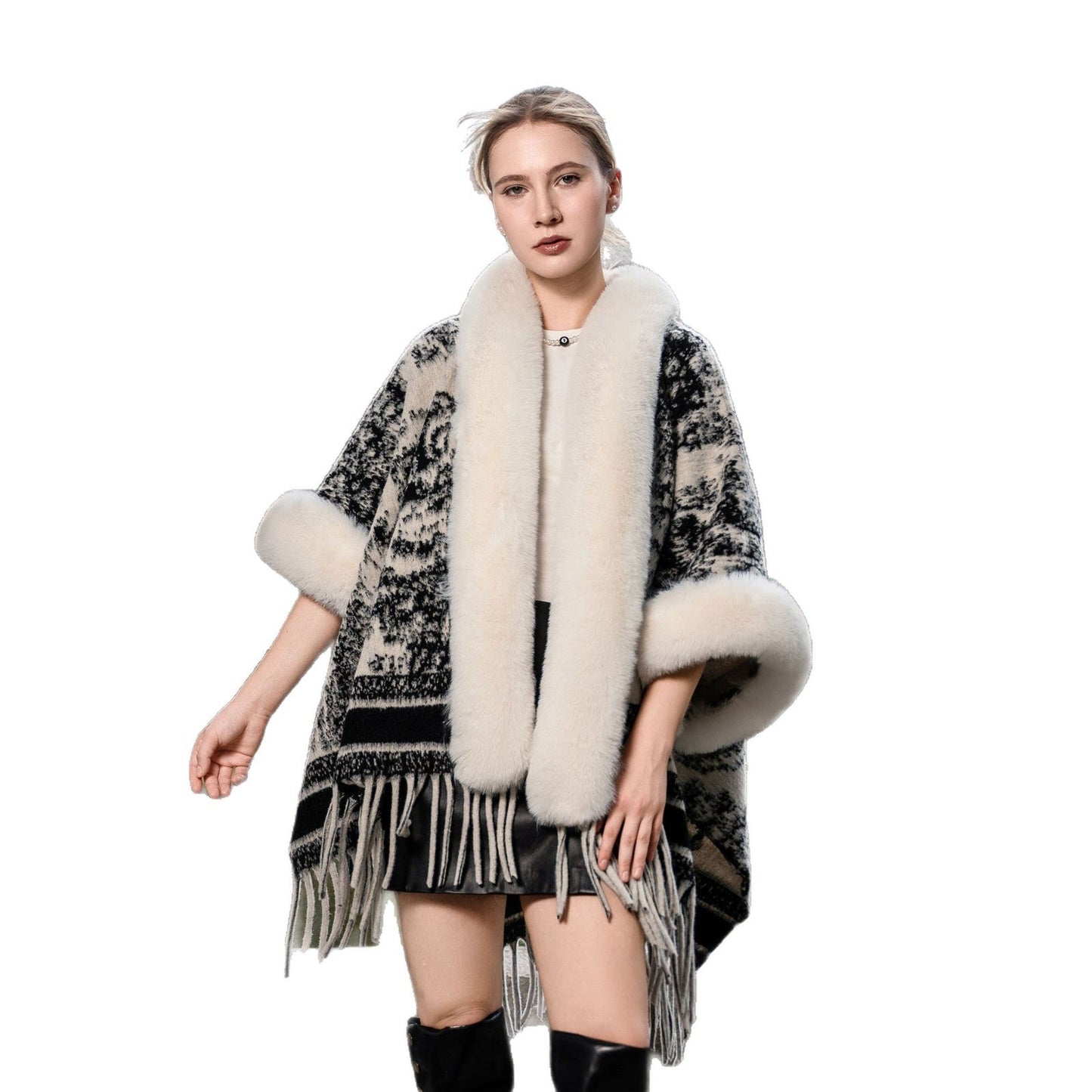 Eira Tassel Knit Cape