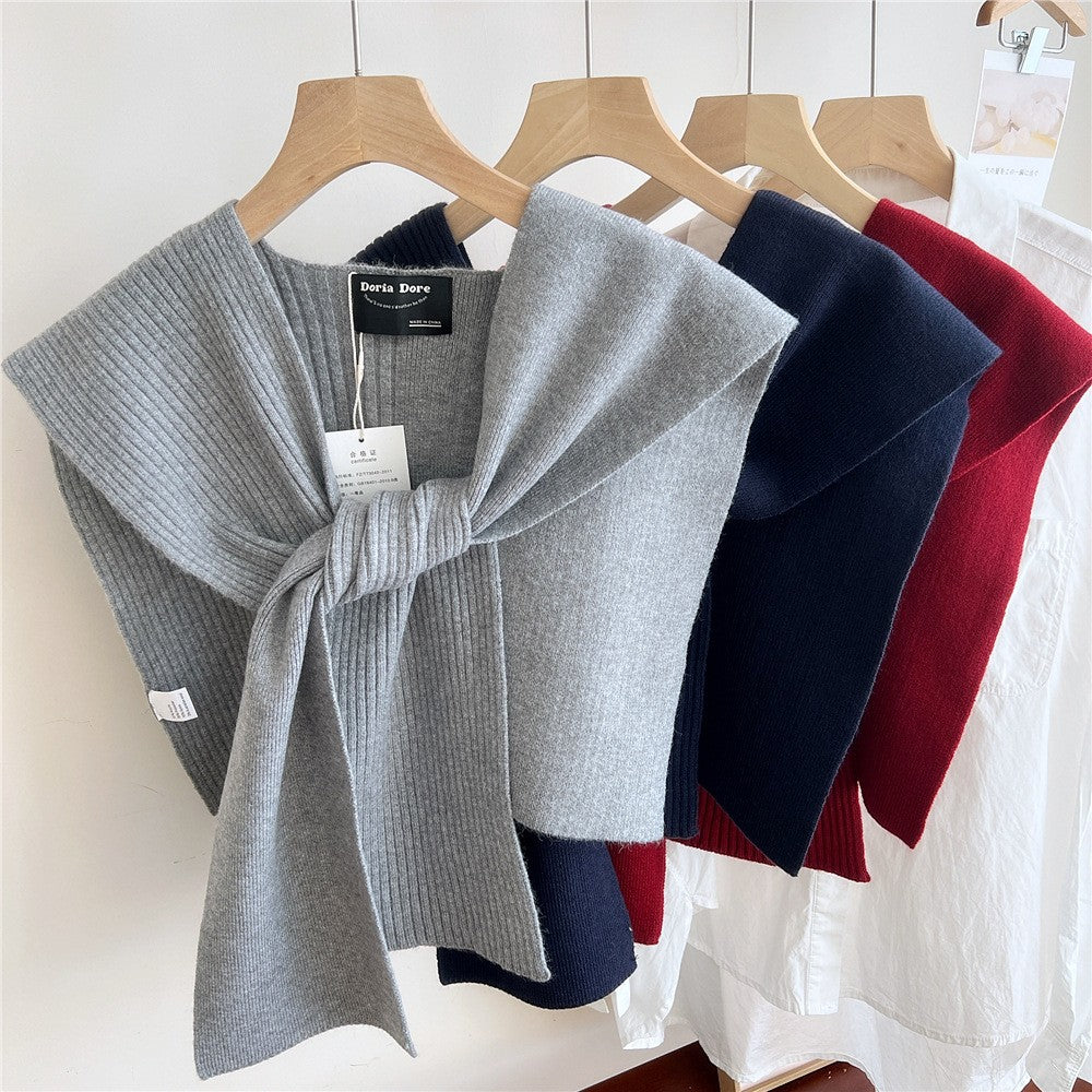 Kairen Stripe-Knit Shoulder Shawl