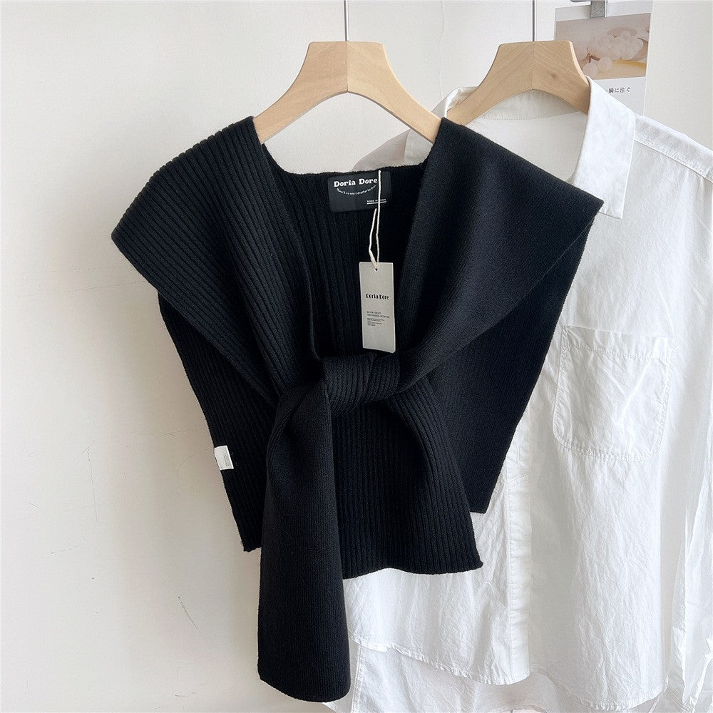 Kairen Stripe-Knit Shoulder Shawl