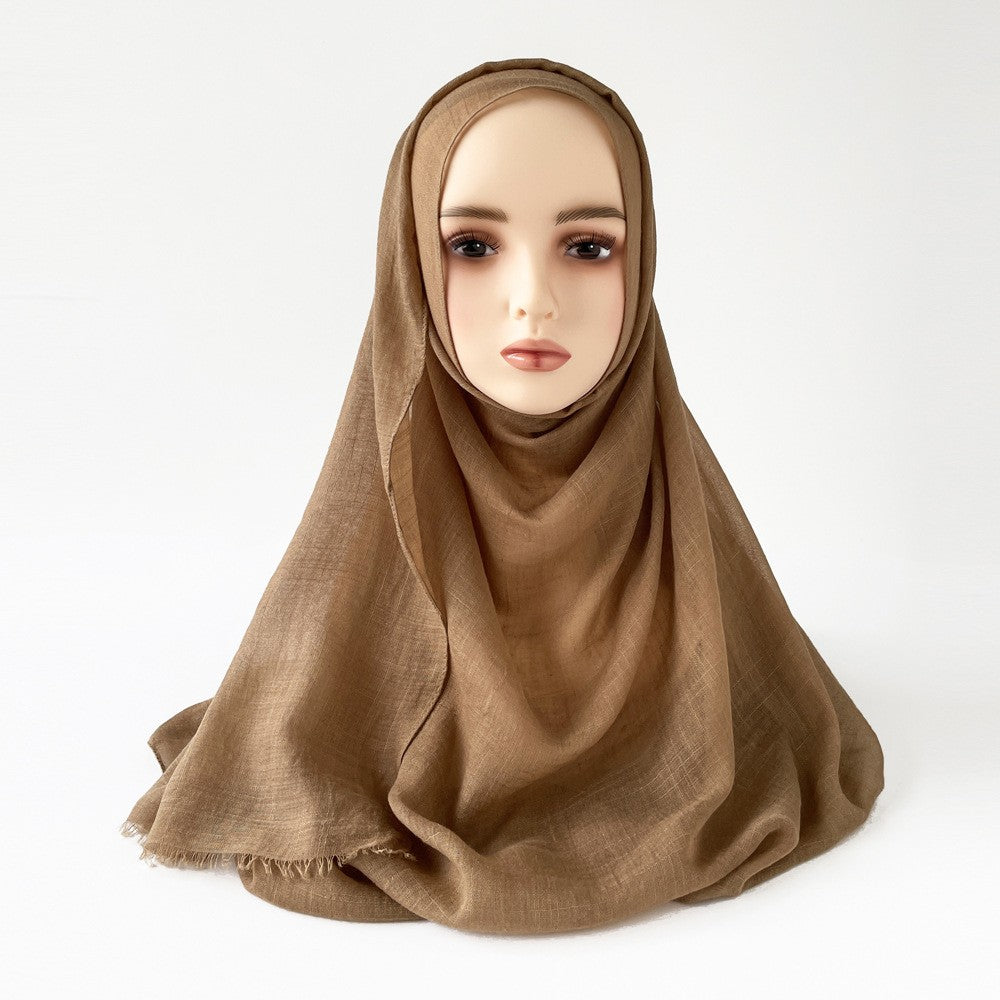 Raya Slub Cotton Tassel Scarf