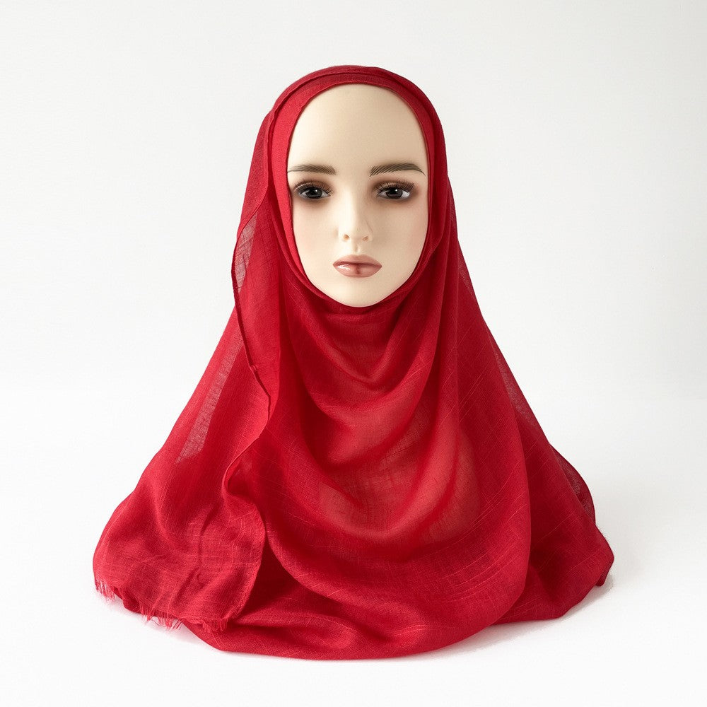 Raya Slub Cotton Tassel Scarf