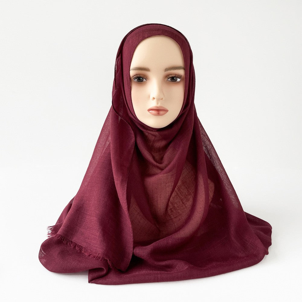 Raya Slub Cotton Tassel Scarf