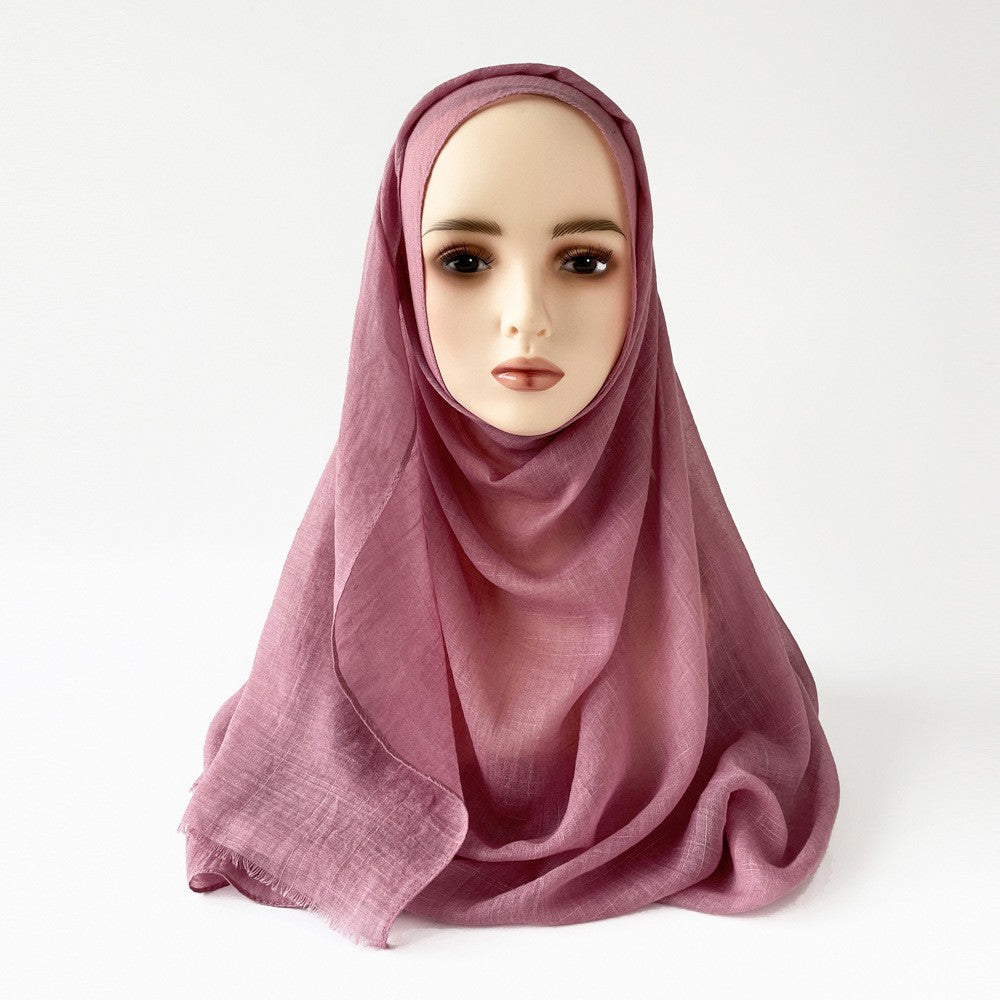 Raya Slub Cotton Tassel Scarf