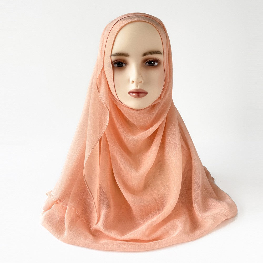 Raya Slub Cotton Tassel Scarf