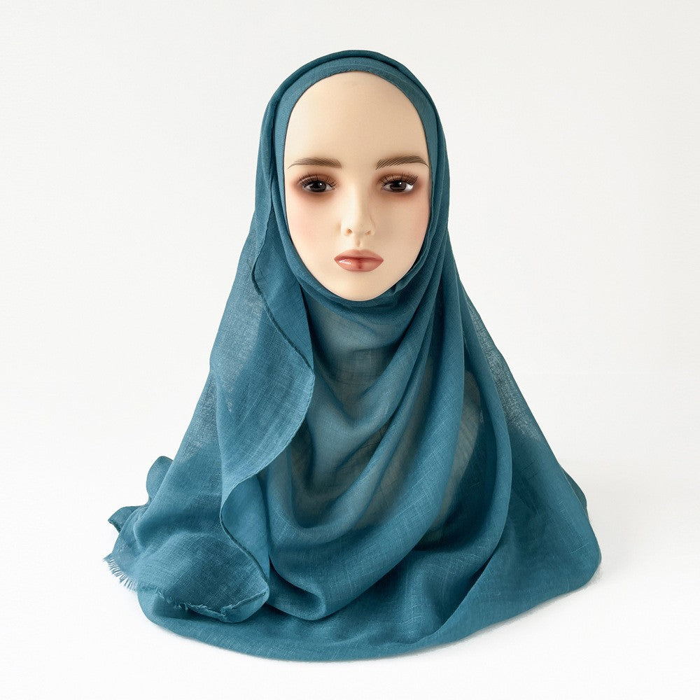 Raya Slub Cotton Tassel Scarf