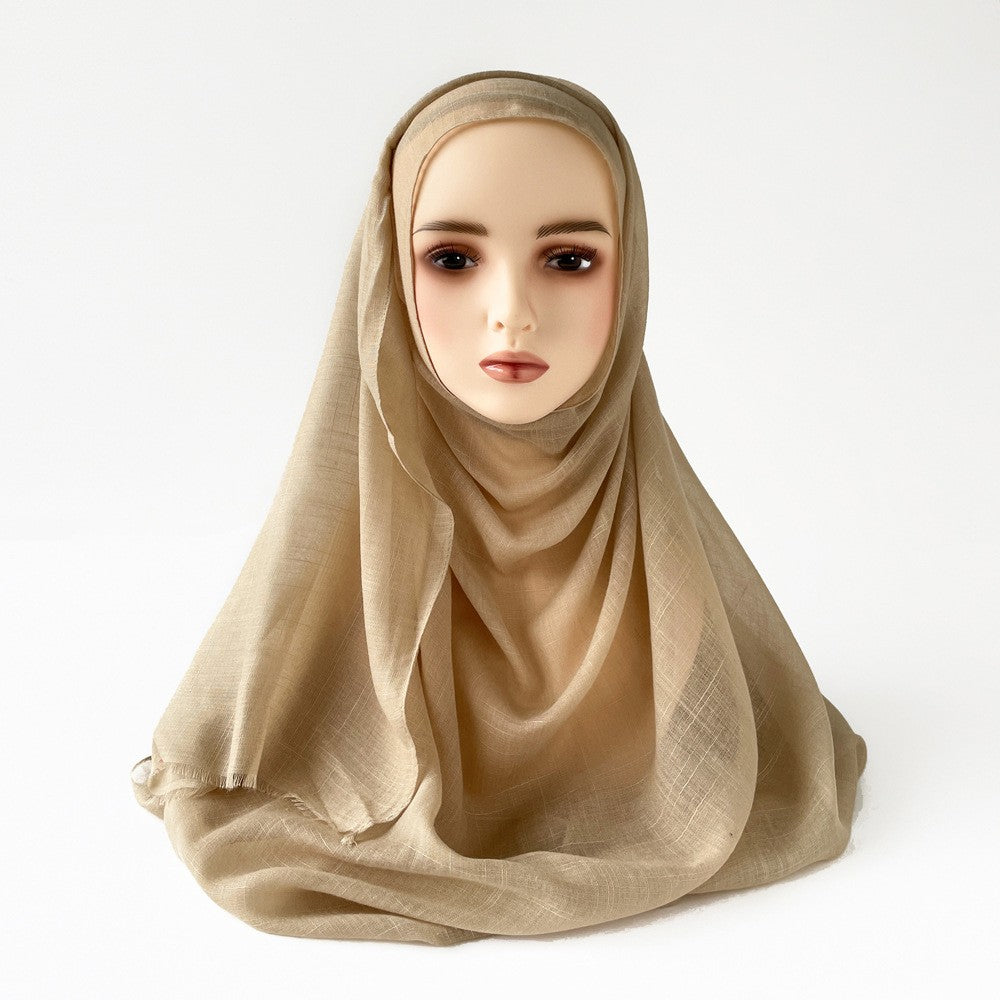 Raya Slub Cotton Tassel Scarf