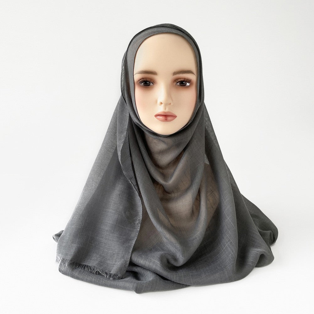 Raya Slub Cotton Tassel Scarf