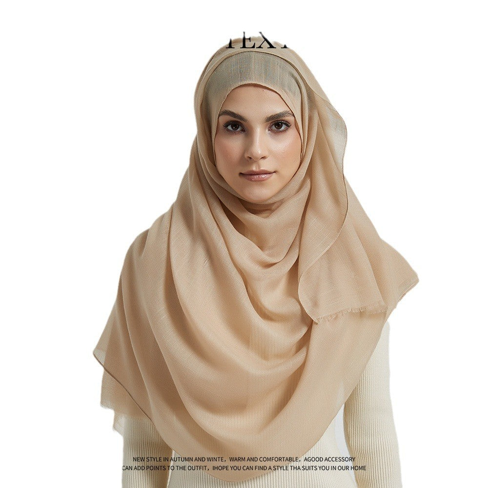 Raya Slub Cotton Tassel Scarf