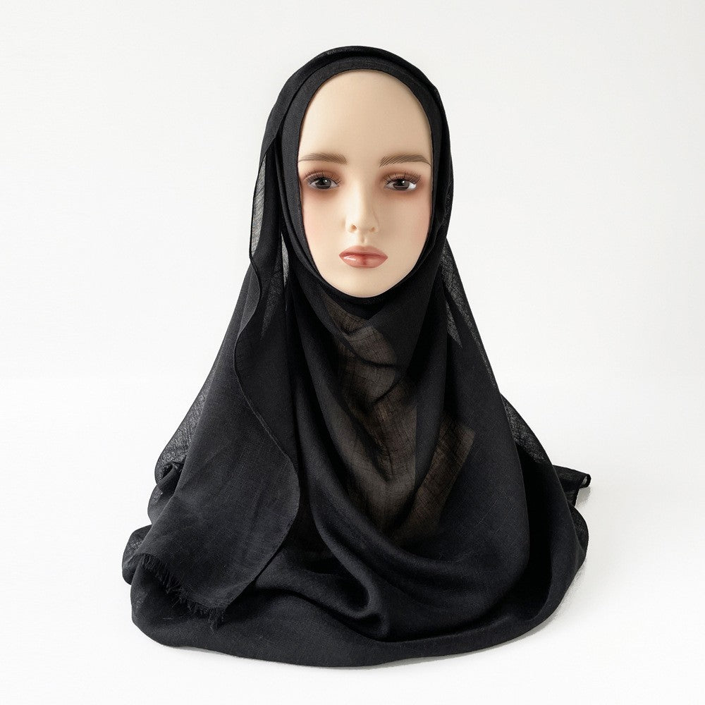 Raya Slub Cotton Tassel Scarf