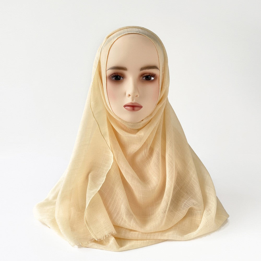 Raya Slub Cotton Tassel Scarf