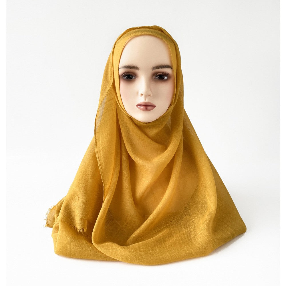 Raya Slub Cotton Tassel Scarf