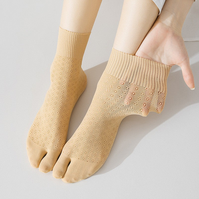 Yaira Mesh-Cut Velvet Socks